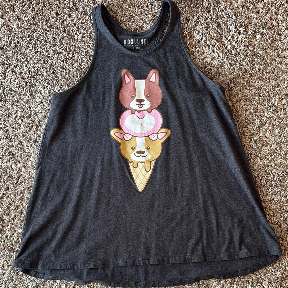 Black Sleeveless Graphic Tank Top Relaxed Fit